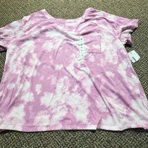 Sonoma Pink Tie-Dye Pajama Top, Women’s XL, NWT